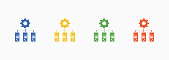 It Infrastructure Icon Set Color Multiple Style Collection Element For Design