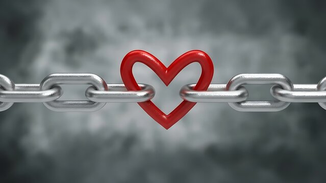 Heart shaped link in chain