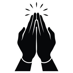 Hands on the black background