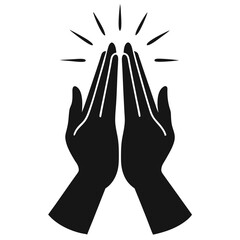 Hands on the black background