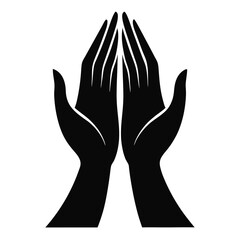 Hands on the black background