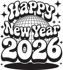 Hello 2026 eps, c Design (Digital Download
Happy New Year 2026 eps, Trendy Retro Disco Design Cut Files Sublimation ORIGINAL