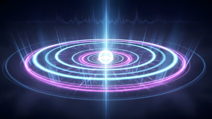 Obraz premium Abstract Energy Vortex with Glowing Circles and Pulsating Light Center