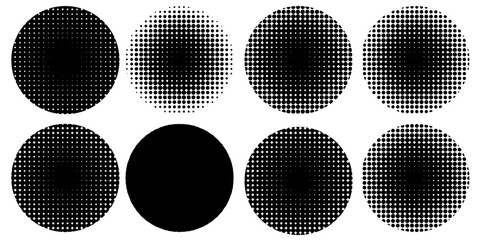 Repeating colorful black circles seamless pattern with vibrant artful dots arranged in a dynamic and colorful abstract layout