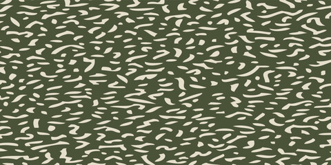 Abstract Organic Pattern of Irregular White Lines on Dark Green Background.