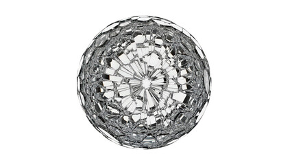Fototapeta premium Shiny crystal sphere with geometric facets and reflective surfaces