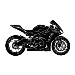 Obraz premium Fluid organic vector silhouette of a sports bike blending high tech and natural motion