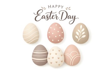 Minimalist Easter Eggs with Subtle Textures Vector Illustration on White Background