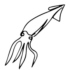 squid one line art doodle vector illustration