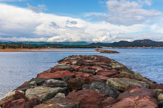 Saint-Aygulf Beach, Var, French Riviera, France