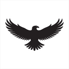 Obraz premium eagle with wings silhouette vector