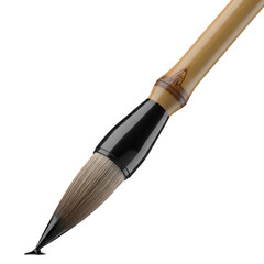 Naklejka premium Chinese brush with ink droplet, traditional calligraphy art