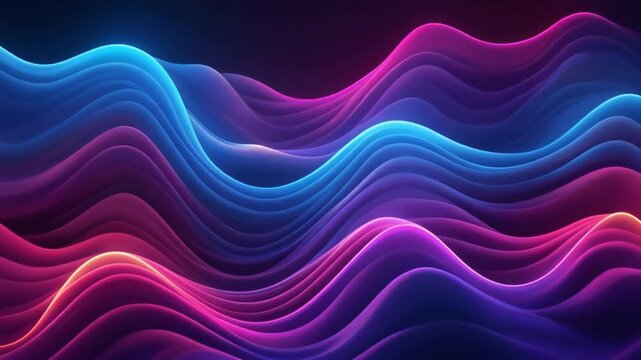 Glowing particles gently floating upward on a dark background, creating an abstract wavy pattern in a video format