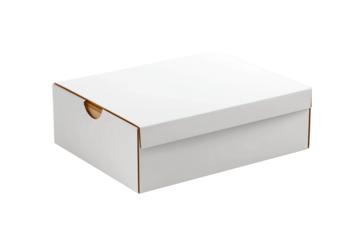 product packaging mailer box with branding isolated on transparent background