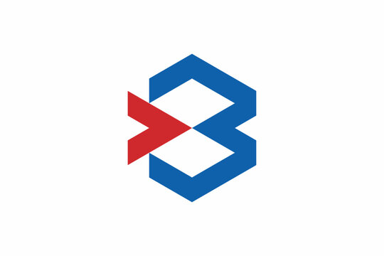 Letter B Box Arrow Logo 