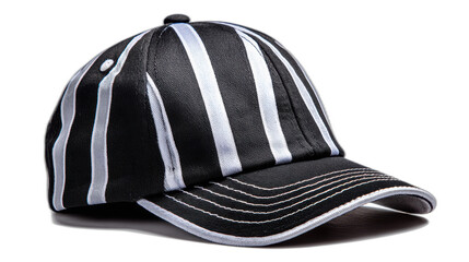 Fototapeta premium referee cap with stripes on transparent background