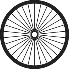 Bicycle Wheel Icon. Cycling Components and Bike Repair Vector Symbols. Spoke, Rim, and Tire Maintenance Icons collection