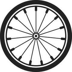 Bicycle Wheel Icon. Cycling Components and Bike Repair Vector Symbols. Spoke, Rim, and Tire Maintenance Icons collection