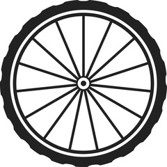 Bicycle Wheel Icon. Cycling Components and Bike Repair Vector Symbols. Spoke, Rim, and Tire Maintenance Icons collection