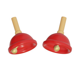 Ringing red Notification Bell Icon. 3D illustration of a yellow bell ringing, often used for alerts, reminders, or notification symbols in digital interfaces