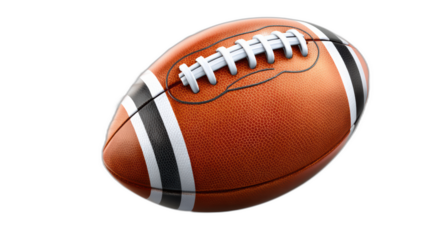 spinning football fumble on white background with motion blur