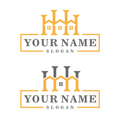Letter HH or HHH is an elegant logo for real estate companies, also for renovation and construction companies