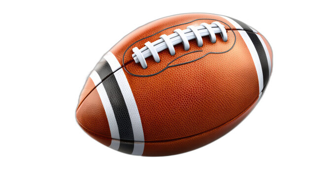 spinning football fumble on white background with motion blur