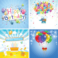 colorful birthday balloons card