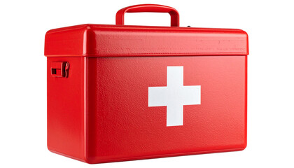 Obraz premium Red First Aid Kit Box PNG