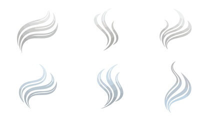 Abstract illustration of swirling smoke or vapor for graphic design elements on a white background