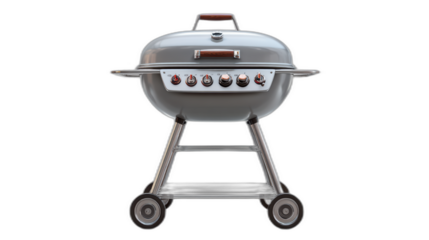 transparent background bbq grill with smoke for tailgating scene