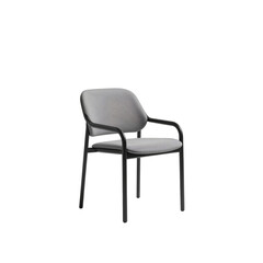 Stylish Gray Chair With Sleek Black Frame in Modern Indoor Setting