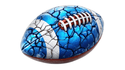 transparent american football on fire with flames