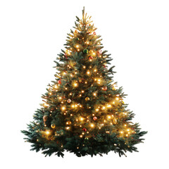 Beautifully Decorated Christmas Tree With Sparkling Lights and Ornaments for Holiday Celebrations