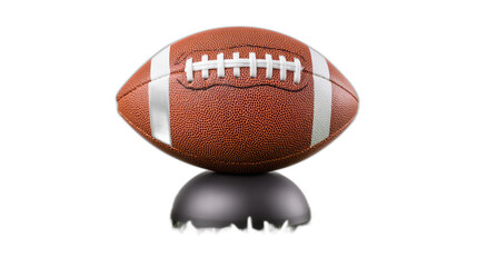deflated american football on white background, sad emotion concept