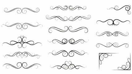 Obraz premium Elegant Swirls and Flourishes Decorative Elements Collection.