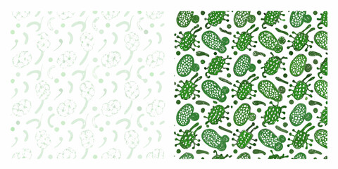 Abstract green pattern featuring organic shapes and varying densities
