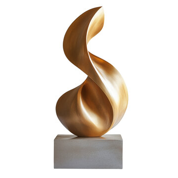 Contemporary Bronze Sculpture With Flowing Curves Displayed in an Art Gallery Setting