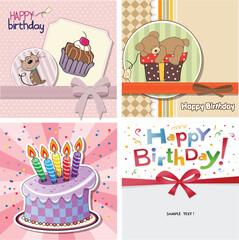 Colorful Cute Happy Birthday Cards