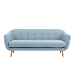 Stylish Light Blue Sofa With Wooden Legs for Modern Living Spaces