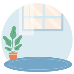 Room Window Background Illustration