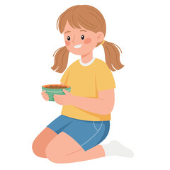 Girl With A Bowl Of Food