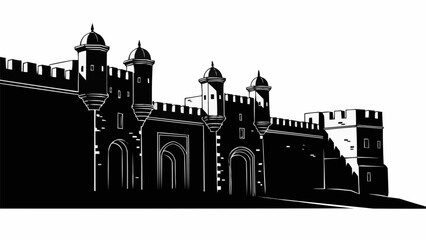 Historic Castle Gatehouse with Towers and Battlements. © Wws