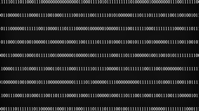 Binary Code Digital Data Background. Shiny numbers of 1 and 0 animated to change randomly. Digital computer code. Programming Coding.