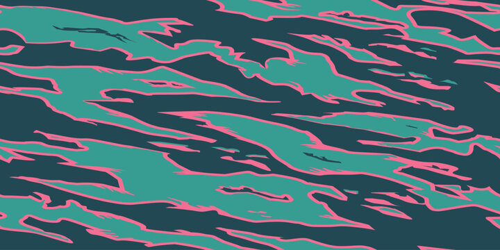 Vector seamless camo tiger stripe army fatigue pattern design