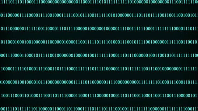 Binary Code Digital Data Background. Shiny numbers of 1 and 0 animated to change randomly. Digital computer code. Programming Coding.