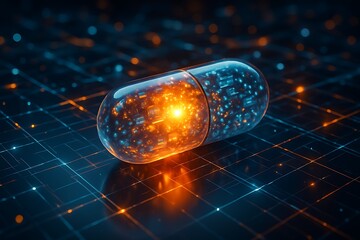 Medical innovation and smart drug delivery system illustration