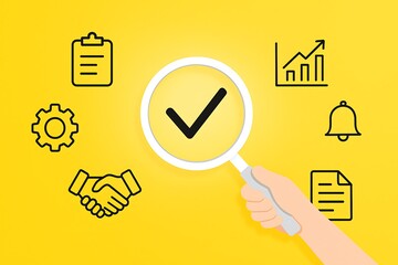 Successful business transaction or approval concept with a woman in professional attire.