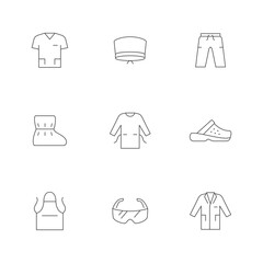 Set line icons of medical uniform