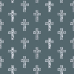 Fototapeta premium Christian cross seamless pattern isolated on color background